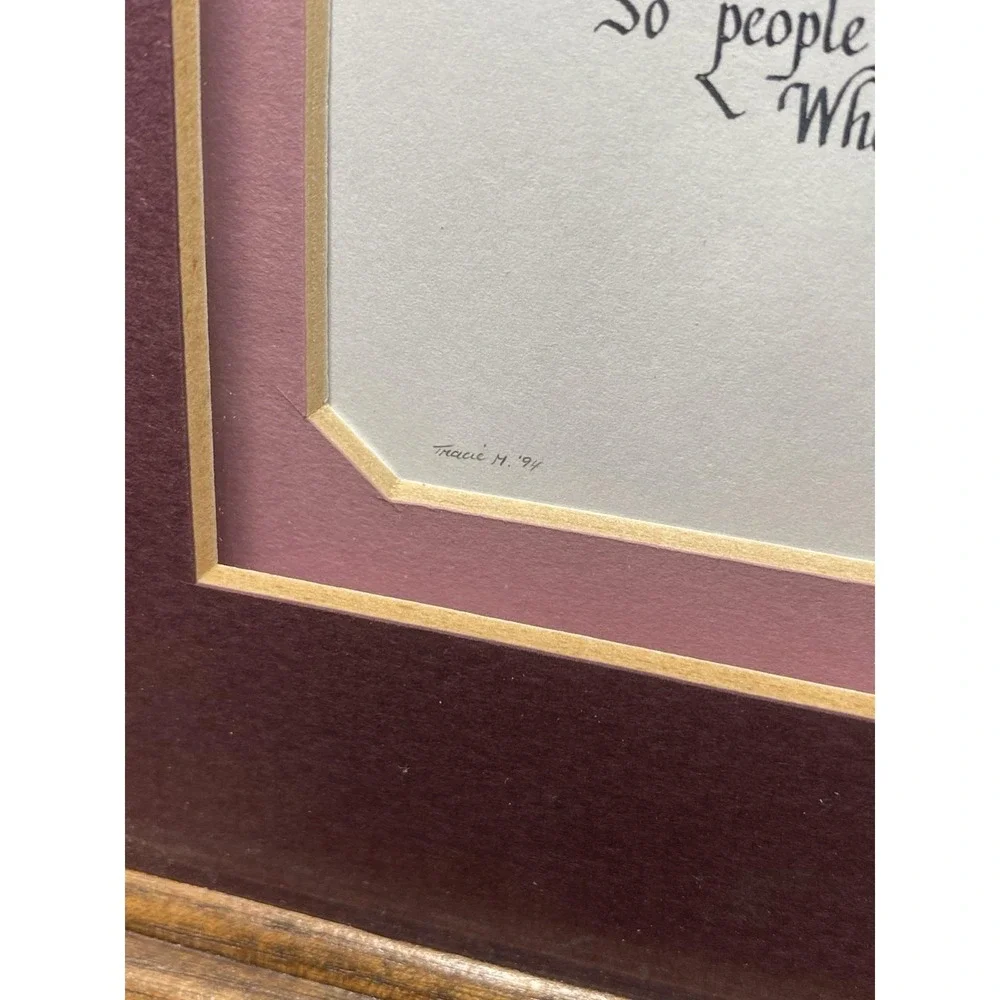 Vintage 90s Wooden Frame with 1994 Old Woman Poem Cottagecore